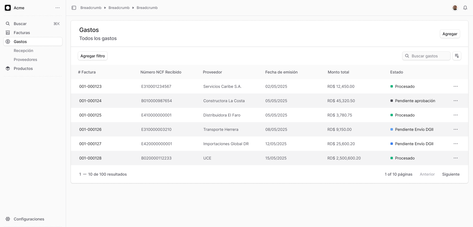 Pantalla de reportes y módulo de integración